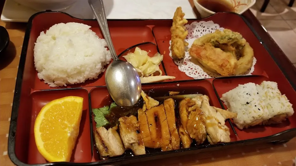 Bento Box with Teriyaki Chicken & Tempura